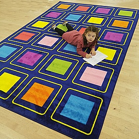 KinderColour Squares Placement Carpet - School Furniture