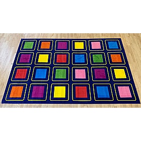 KinderColour Squares Placement Carpet - School Furniture