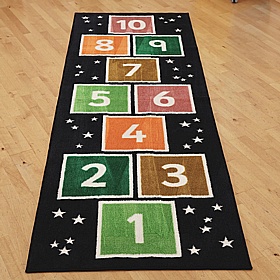 Kinder Number Hopscotch Runner Placement Carpet - School Furniture
