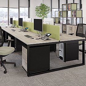 Apex 6 Person Hoop Leg Rectangular Back to Back Bench Desks