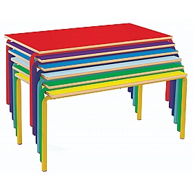 Alumni Bright Crush Bent Rectangular School Tables - School Furniture