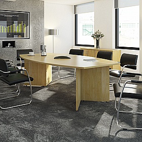 Spectra Arrowhead Boat Shaped Boardroom Table with Bruges Chairs Bundle Deal - Meeting Room