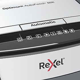 Rexel Optimum 50X Autofeed Plus Automatic Cross Cut Paper Shredder - Office Accessories