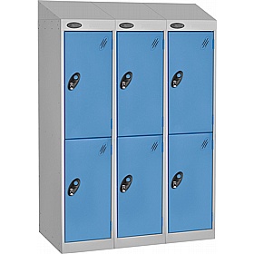 Stellar Probe Antibacterial Sloping Top Junior School Lockers with Hasp and Staple Lock - School Furniture