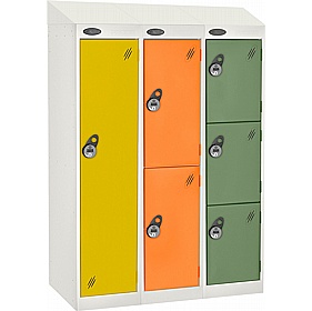 Stellar Probe Equinox Antibacterial Sloping Top Junior School Lockers with Manual Combination Lock