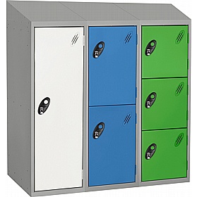 Stellar Probe Antibacterial Sloping Top Half Height Lockers with Hasp and Staple Lock