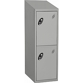 Stellar Probe Antibacterial Sloping Top Half Height Lockers with Hasp and Staple Lock - School Furniture