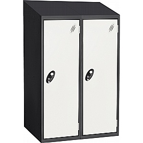 Stellar Probe Antibacterial Sloping Top Half Height Lockers with Hasp and Staple Lock - School Furniture