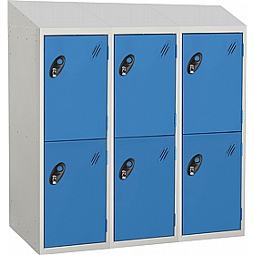 Stellar Probe Antibacterial Sloping Top Half Height Lockers with Hasp and Staple Lock - School Furniture