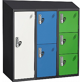 Stellar Probe Antibacterial Sloping Top Half Height Lockers with Digital Combination Lock - School Furniture
