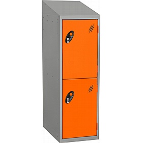 Stellar Probe Equinox Antibacterial Sloping Top Half Height Lockers with Hasp and Staple Lock - School Furniture