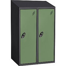 Stellar Probe Equinox Antibacterial Sloping Top Half Height Lockers with Hasp and Staple Lock - School Furniture