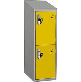 Stellar Probe Equinox Antibacterial Sloping Top Half Height Lockers with Digital Combination Lock - School Furniture