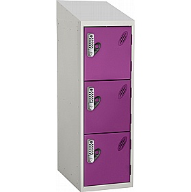 Stellar Probe Equinox Antibacterial Sloping Top Half Height Lockers with Digital Combination Lock - School Furniture