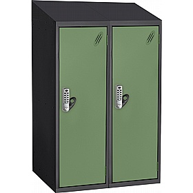 Stellar Probe Equinox Antibacterial Sloping Top Half Height Lockers with Digital Combination Lock - School Furniture