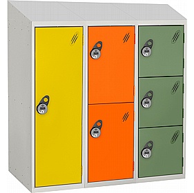Stellar Probe Equinox Antibacterial Sloping Top Half Height Lockers with Manual Combination Lock - School Furniture