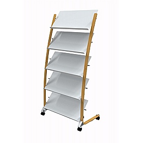 Woody 15 Compartment Mobile Leaflet / Brochure Dispenser - Display Equipment