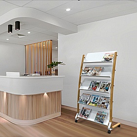 Woody 15 Compartment Mobile Leaflet / Brochure Dispenser - Display Equipment