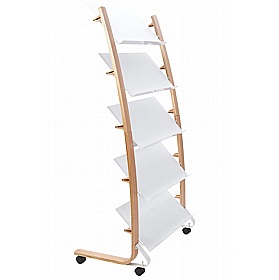 Woody 15 Compartment Mobile Leaflet / Brochure Dispenser - Display Equipment
