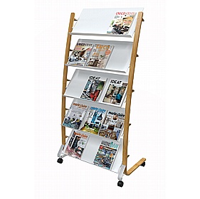 Woody 15 Compartment Mobile Leaflet / Brochure Dispenser - Display Equipment