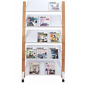Woody 15 Compartment Mobile Leaflet / Brochure Dispenser - Display Equipment