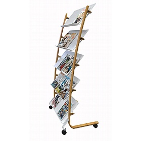 Woody 15 Compartment Mobile Leaflet / Brochure Dispenser - Display Equipment