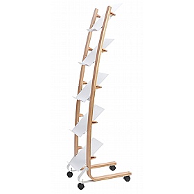 Woody 5 Compartment Mobile Leaflet / Brochure Dispenser - Display Equipment