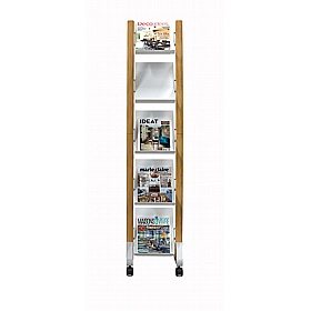 Woody 5 Compartment Mobile Leaflet / Brochure Dispenser - Display Equipment