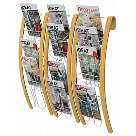Woody 5 Compartment Wall Mounted Leaflet / Brochure Dispenser