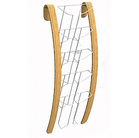 Woody 5 Compartment Wall Mounted Leaflet / Brochure Dispenser - Display Equipment