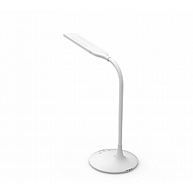 Crest White Twin LED Desk Lamp - Office Accessories