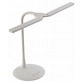 Crest White Twin LED Desk Lamp - Office Accessories
