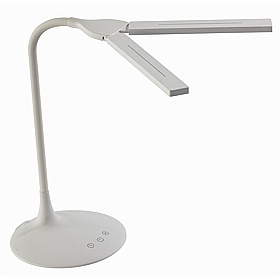 Crest White Twin LED Desk Lamp - Office Accessories