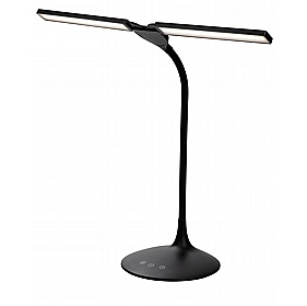 Crest Black Twin LED Desk Lamp - Office Accessories