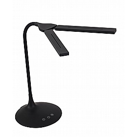 Crest Black Twin LED Desk Lamp - Office Accessories