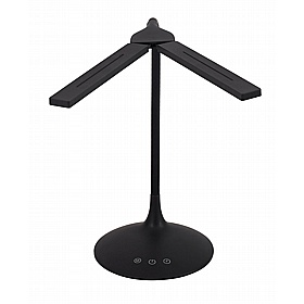 Crest Black Twin LED Desk Lamp - Office Accessories