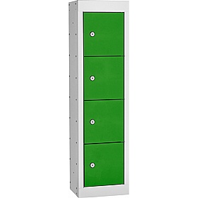 Stellar Probe Antibacterial 4 Compartment Personal Effects Lockers with Cam Lock - Office Storage