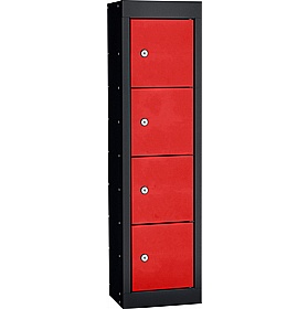 Stellar Probe Antibacterial 4 Compartment Personal Effects Lockers with Cam Lock - Office Storage
