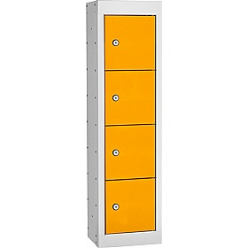Stellar Probe Antibacterial 4 Compartment Personal Effects Lockers with Cam Lock - Office Storage