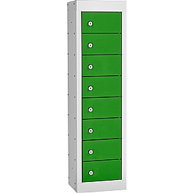 Stellar Probe Antibacterial 8 Compartment Personal Effects Lockers with Cam Lock - Office Storage