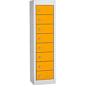Stellar Probe Antibacterial 8 Compartment Personal Effects Lockers with Cam Lock - Office Storage