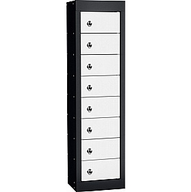Stellar Probe Antibacterial 8 Compartment Personal Effects Lockers with Hasp and Staple Lock - Office Storage