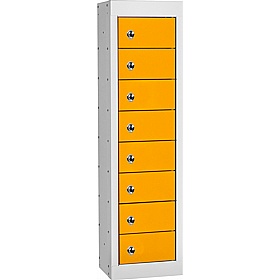 Stellar Probe Antibacterial 8 Compartment Personal Effects Lockers with Hasp and Staple Lock - Office Storage