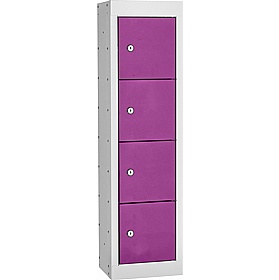 Stellar Probe Equinox Antibacterial 4 Compartment Personal Effects Lockers with Cam Lock - Office Storage