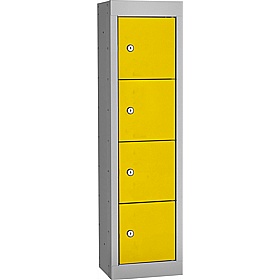 Stellar Probe Equinox Antibacterial 4 Compartment Personal Effects Lockers with Cam Lock - Office Storage