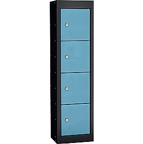 Stellar Probe Equinox Antibacterial 4 Compartment Personal Effects Lockers with Cam Lock - Office Storage