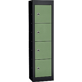Stellar Probe Equinox Antibacterial 4 Compartment Personal Effects Lockers with Hasp and Staple Lock - Office Storage