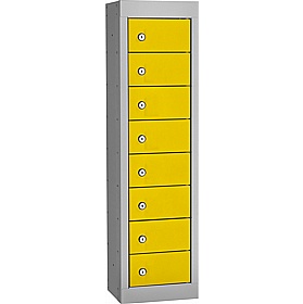 Stellar Probe Equinox Antibacterial 8 Compartment Personal Effects Lockers with Cam Lock - Office Storage