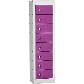 Stellar Probe Equinox Antibacterial 8 Compartment Personal Effects Lockers with Cam Lock - Office Storage