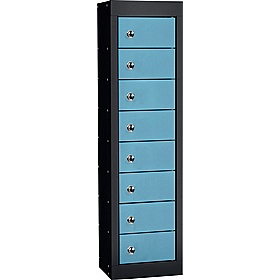 Stellar Probe Equinox Antibacterial 8 Compartment Personal Effects Lockers with Hasp and Staple Lock - Office Storage